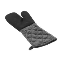 Ovenhandschoen 40x18 cm zwart - grijs             